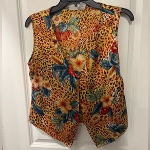Vintage Floral Leopard Print Women's corset Top